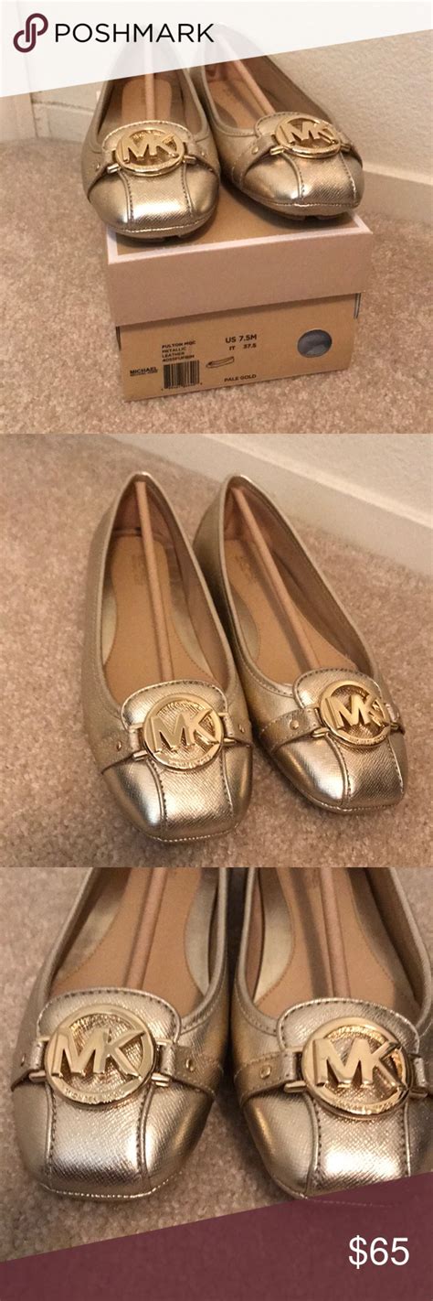 michael kors gold ballet flats
